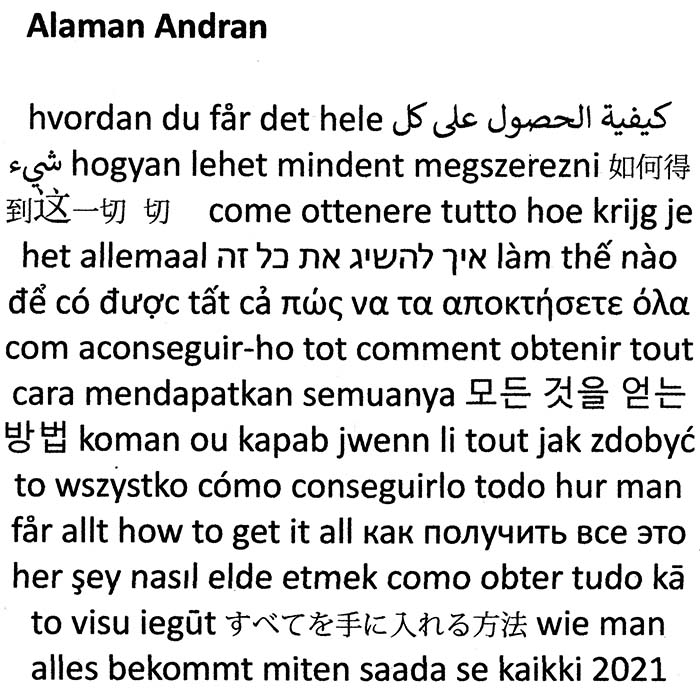 Alaman Andran: how to get it all
